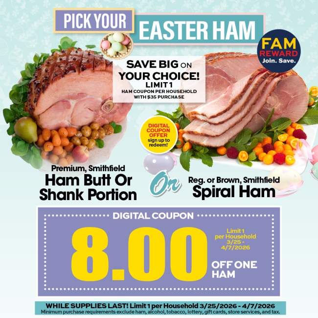 0325 DigitalOffer CarlieCs EasterHam SocialMedia1200x1200 D